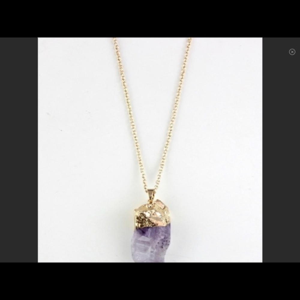 Gold Plated Amethyst Quartz Pendant NEW! - Picture 6 of 6